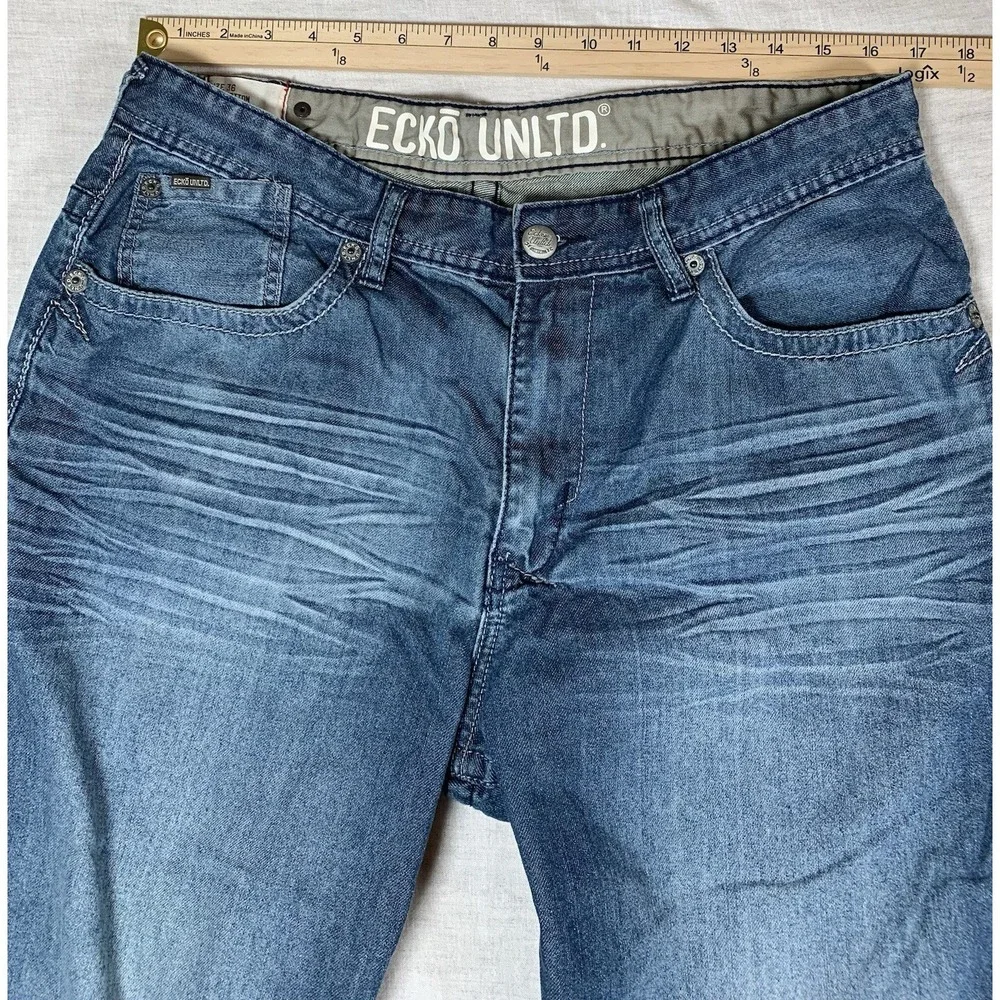 Ecko Unltd Men's Denim Jeans Hip Hop Skater Baggy Y2K‎ Size 36